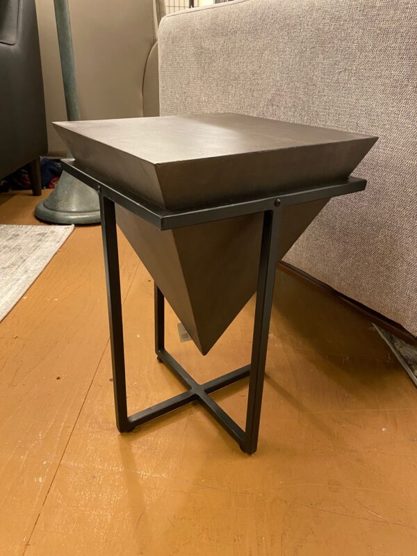 small grey triangle end/side table