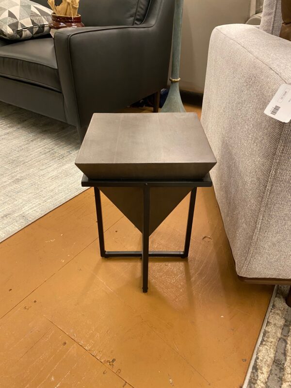 small grey triangle end/side table