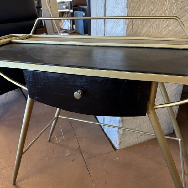 wood gold desk w/ accessories