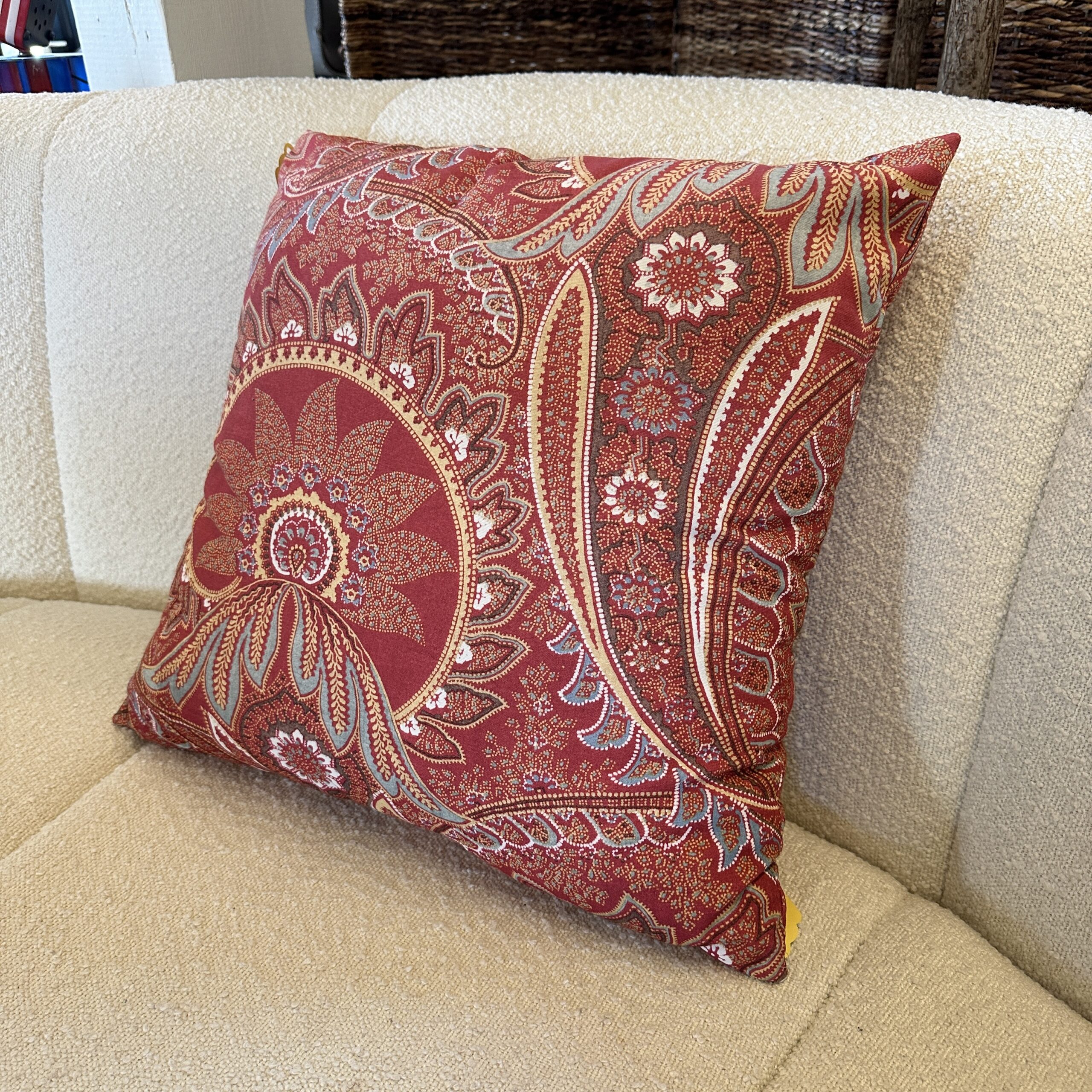 Red paisley online pillows